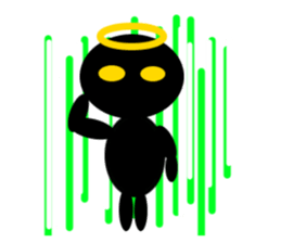 black mini angel sticker #2970246