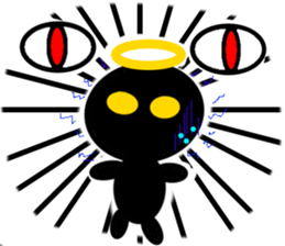 black mini angel sticker #2970248