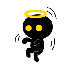 black mini angel sticker #2970249