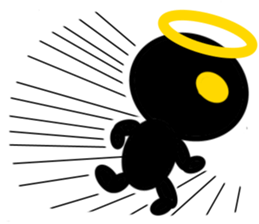 black mini angel sticker #2970250