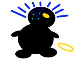 black mini angel sticker #2970252