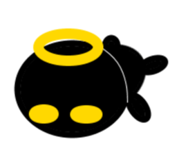 black mini angel sticker #2970253