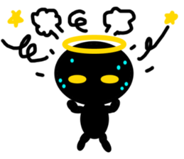 black mini angel sticker #2970256