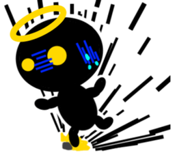 black mini angel sticker #2970258