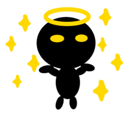 black mini angel sticker #2970261