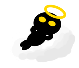 black mini angel sticker #2970262