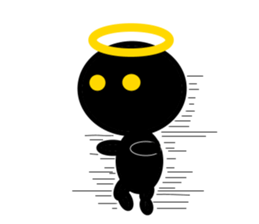 black mini angel sticker #2970263