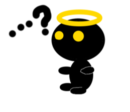 black mini angel sticker #2970266