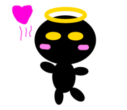 black mini angel sticker #2970267