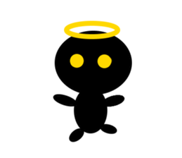 black mini angel sticker #2970271