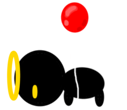 black mini angel sticker #2970272