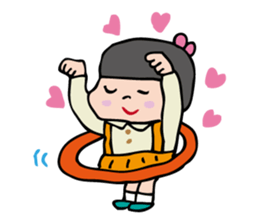 showa bobbed girl sticker #2975555