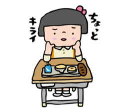 showa bobbed girl sticker #2975556