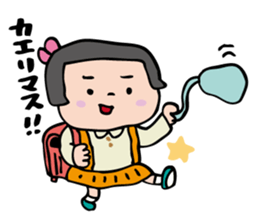 showa bobbed girl sticker #2975560