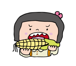 showa bobbed girl sticker #2975566