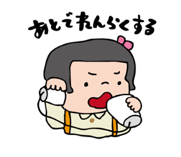 showa bobbed girl sticker #2975569