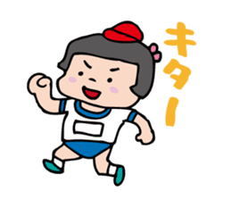 showa bobbed girl sticker #2975570