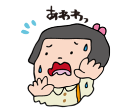 showa bobbed girl sticker #2975571