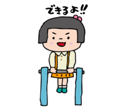 showa bobbed girl sticker #2975574
