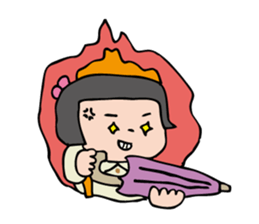 showa bobbed girl sticker #2975576