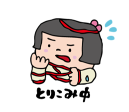 showa bobbed girl sticker #2975586