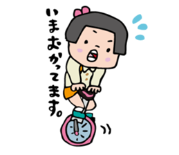 showa bobbed girl sticker #2975587