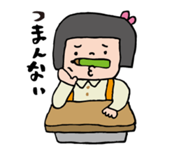 showa bobbed girl sticker #2975590