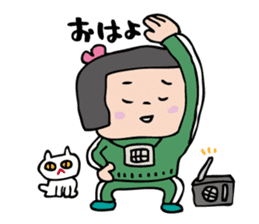 showa bobbed girl sticker #2975592