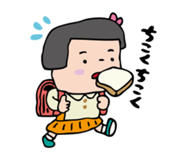 showa bobbed girl sticker #2975594
