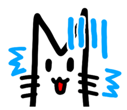 Cat of the form of "M". sticker #2976510