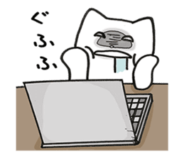 Black and White pussy cat sticker #2986889