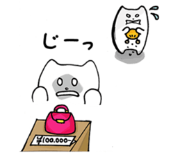 Black and White pussy cat sticker #2986907