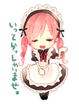 Pink hair maid sticker #2989440