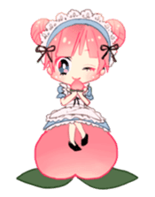 Pink hair maid sticker #2989445