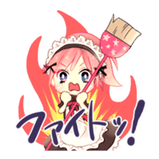 Pink hair maid sticker #2989451