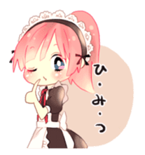 Pink hair maid sticker #2989453