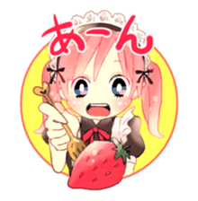 Pink hair maid sticker #2989454