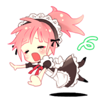 Pink hair maid sticker #2989457