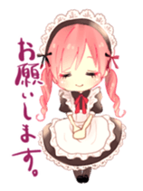 Pink hair maid sticker #2989465