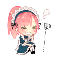 Pink hair maid sticker #2989472