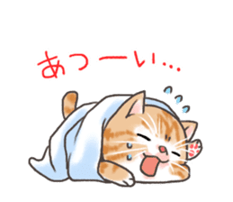 Cat in towel sticker #2996004