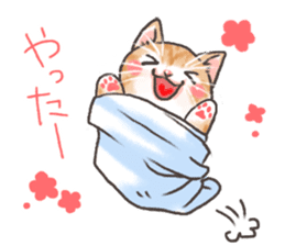 Cat in towel sticker #2996010