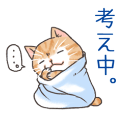 Cat in towel sticker #2996038