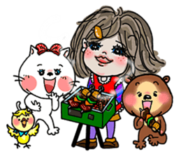 Where to go? 'woman, cat, bear, bird' EN sticker #2996459