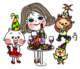 Where to go? 'woman, cat, bear, bird' EN sticker #2996460