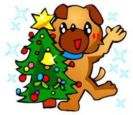 Pug The Dog (Christmas) sticker #3000529