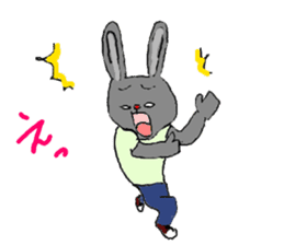 Pink and gray rabbits sticker #3002302