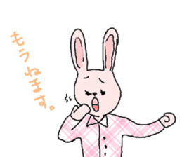 Pink and gray rabbits sticker #3002306