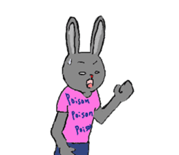 Pink and gray rabbits sticker #3002316