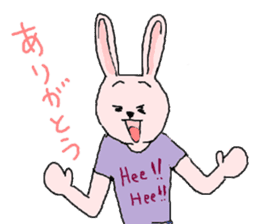 Pink and gray rabbits sticker #3002321